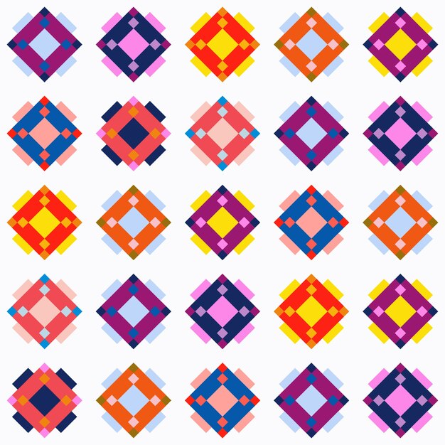 Vector gratuito patrón geométrico colorido de diseño plano
