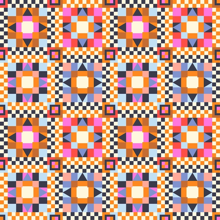 Vector gratuito patrón geométrico colorido de diseño plano