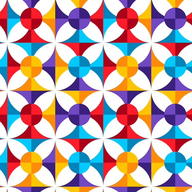 Patrón geométrico colorido de diseño plano