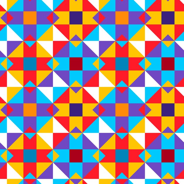 Patrón geométrico colorido de diseño plano