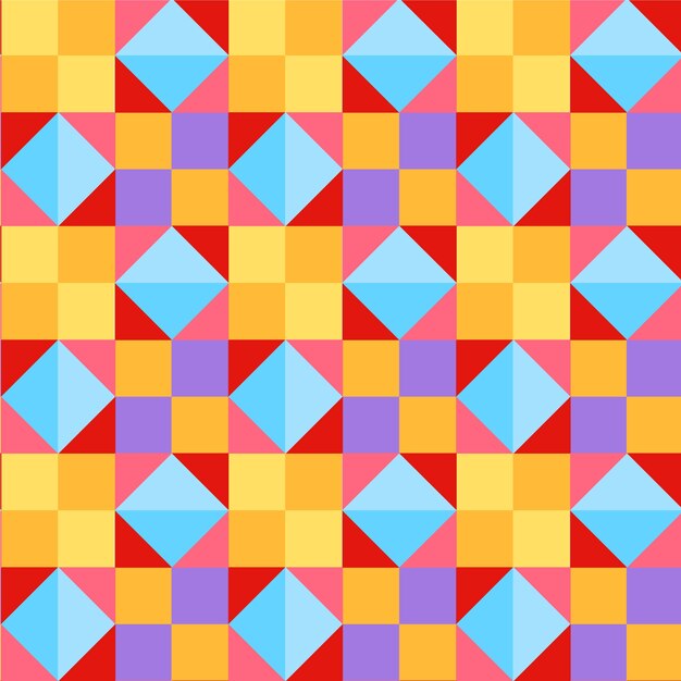 Patrón geométrico colorido de diseño plano
