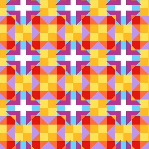 Patrón geométrico colorido de diseño plano