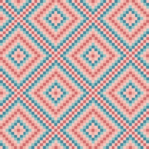 Patrón geométrico elegante en píxeles estilo textura pixelada editable sin costuras
