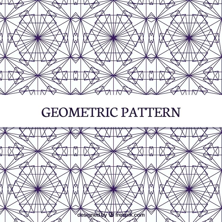 Vector gratuito patrón geométrico de formas con líneas