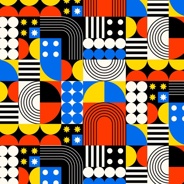 Patrón geométrico o mosaico de diseño plano
