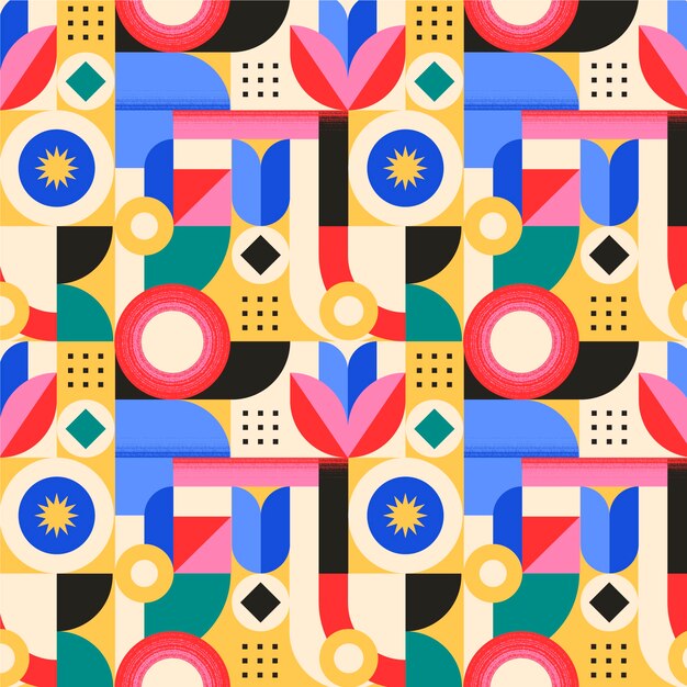 Patrón geométrico o mosaico de diseño plano