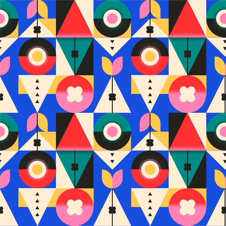 Vector gratuito patrón geométrico o mosaico de diseño plano