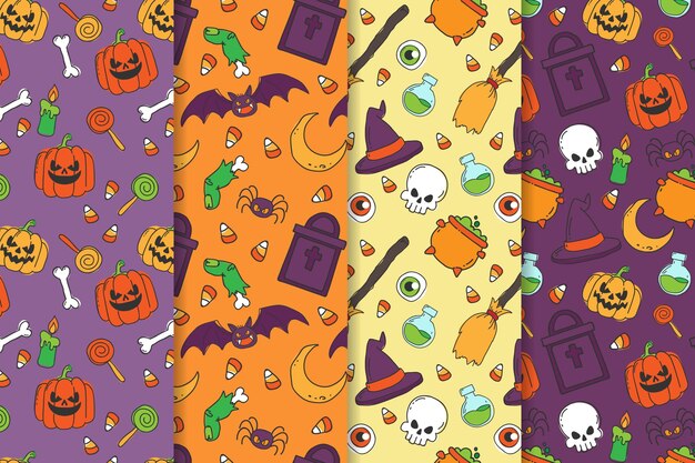 Patrón de halloween dibujado a mano