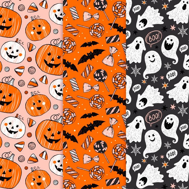 Patron de halloween dibujado a mano