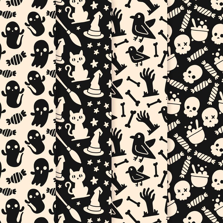 Vector gratuito patron de halloween dibujado a mano