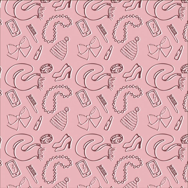 Vector gratuito patrón hecho con elementos de moda