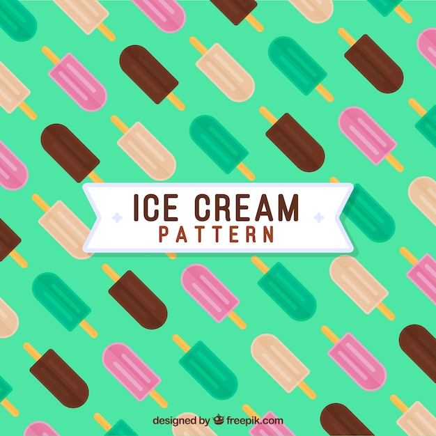 Vector gratuito patrón de helado en diseño plano