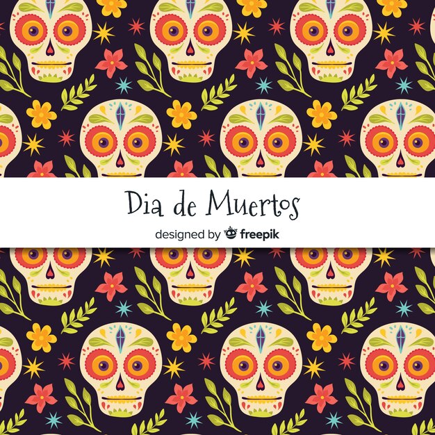 Patrón hermoso del día de muertos