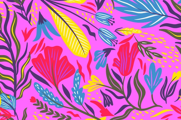 Patrón de hojas abstractas dibujadas a mano