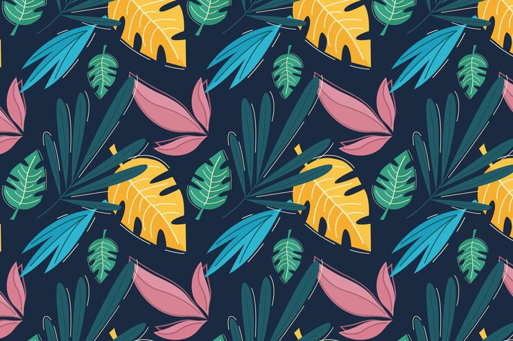 Vector gratuito patrón de hojas abstractas dibujadas a mano