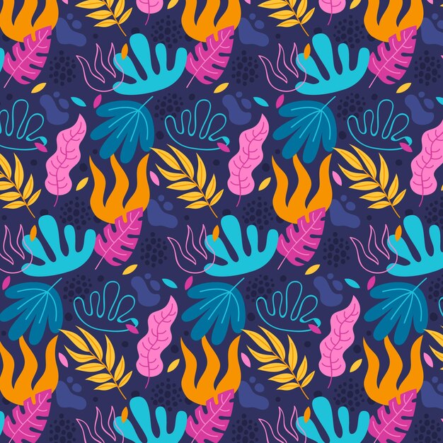 Patron para hojas abstractas dibujadas a mano