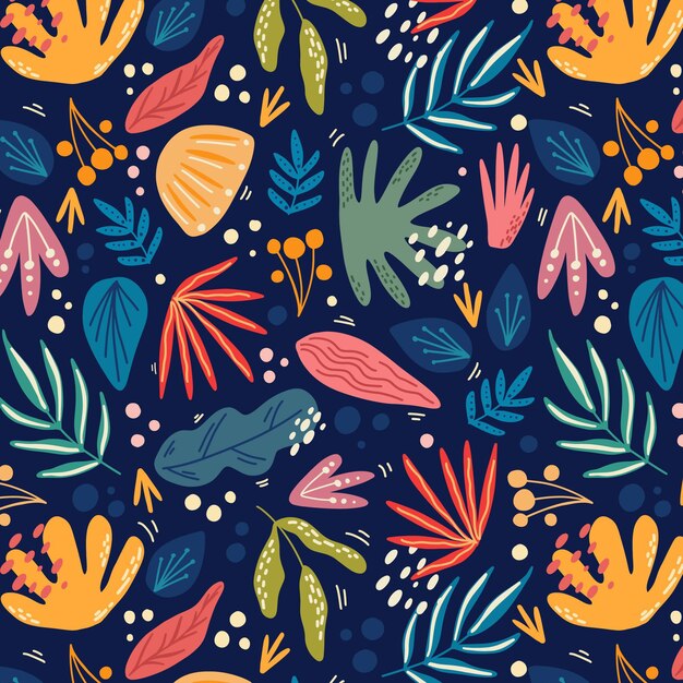 Patron para hojas abstractas dibujadas a mano