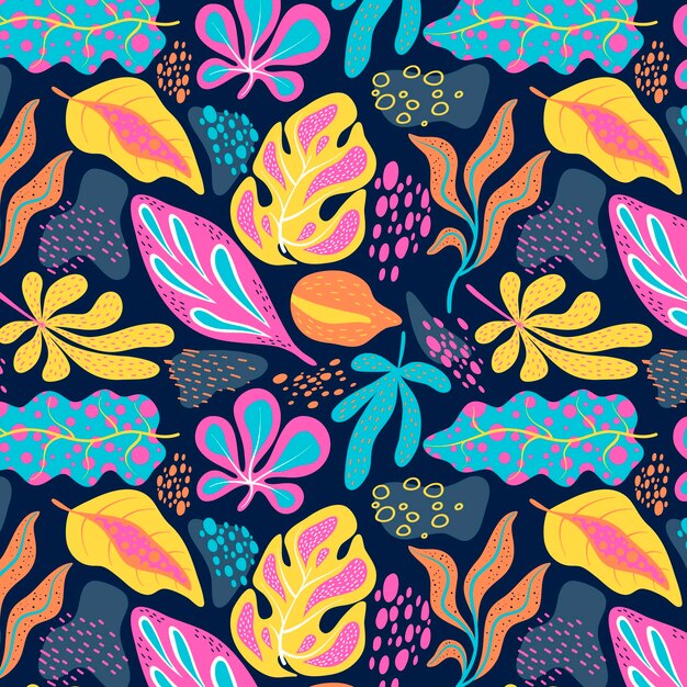 Patron para hojas abstractas dibujadas a mano