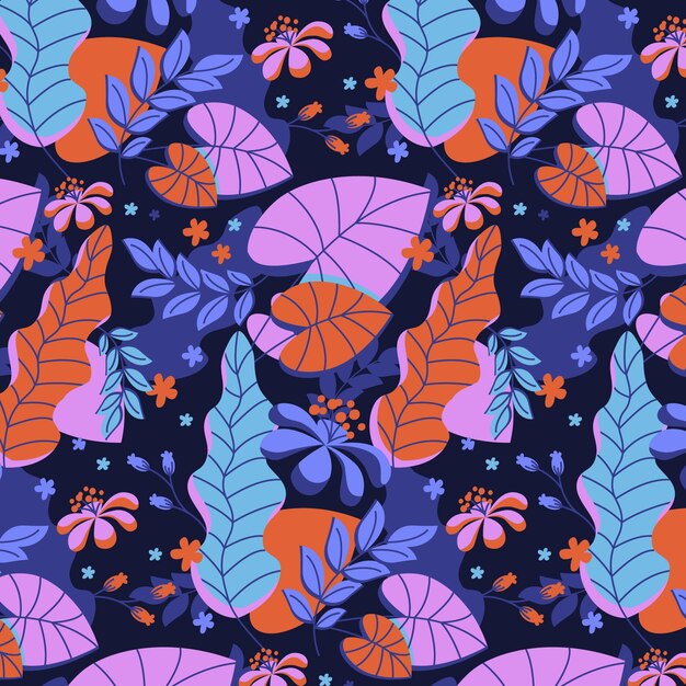 Patron para hojas abstractas dibujadas a mano