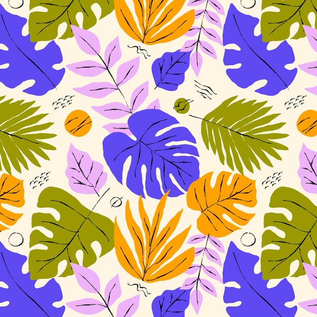 Patron para hojas abstractas dibujadas a mano
