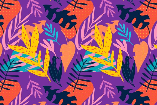 Patron para hojas abstractas dibujadas a mano