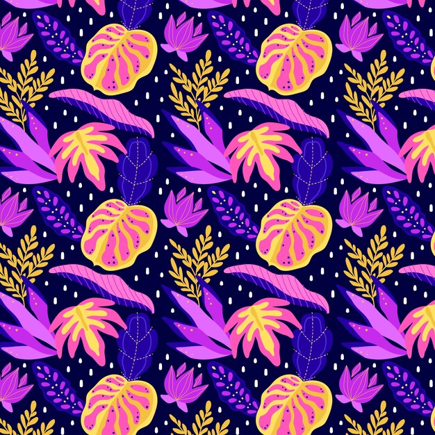 Patron para hojas abstractas dibujadas a mano