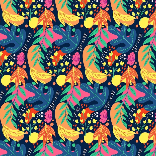 Patron para hojas de colores dibujados a mano