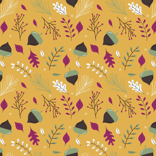Patrón de ilustración de colores aw dibujado a mano