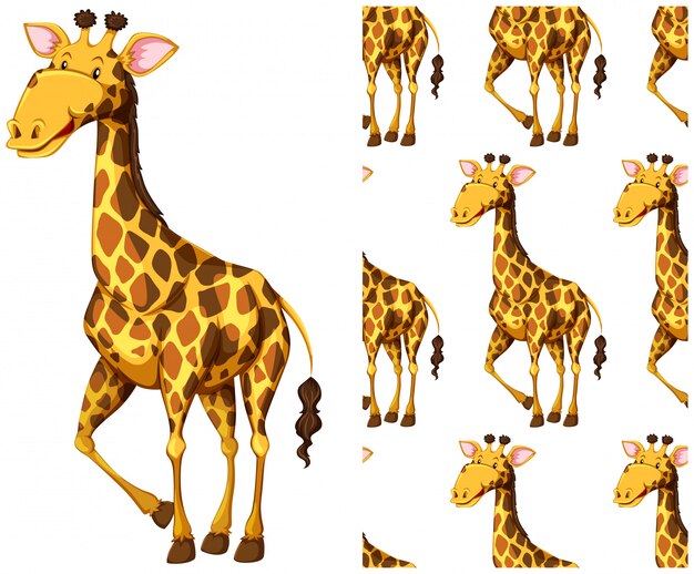 Patrón de jirafa sin costura aislado en blanco