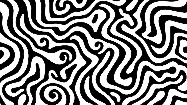 Vector gratuito patrón de laberinto abstracto en blanco y negro