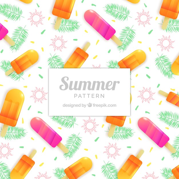 Patrón lindo de verano con helado