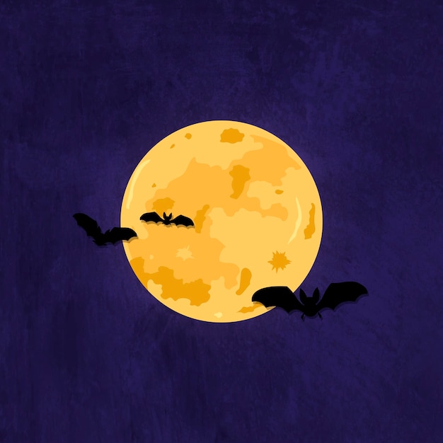 Patrón de luna llena en el vector de fondo púrpura de halloween