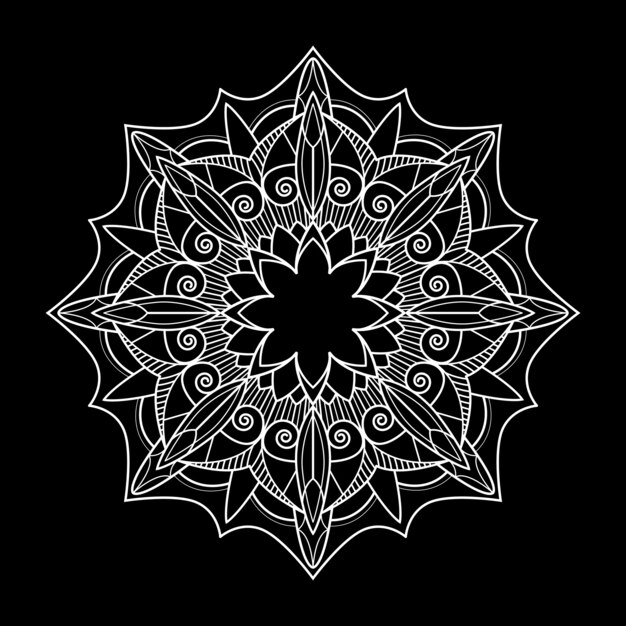 Patrón de mandala blanco sobre fondo blanco