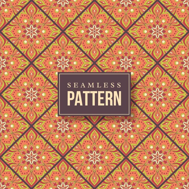 Patrón de mandala dibujado a mano sin costuras. Elementos vintage de estilo oriental.