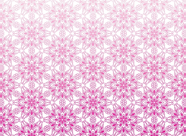 Vector gratuito patrón de mandala floral rosa decorativa étnica sobre fondo blanco