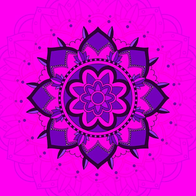 Patrón de mandala sobre fondo rosa
