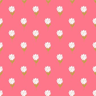 Patrón de manzanilla sin costuras en estilo a mano alzada. flores de primavera sobre fondo de colores. ilustración vectorial para estampados textiles, telas, pancartas, telones de fondo y fondos de pantalla.