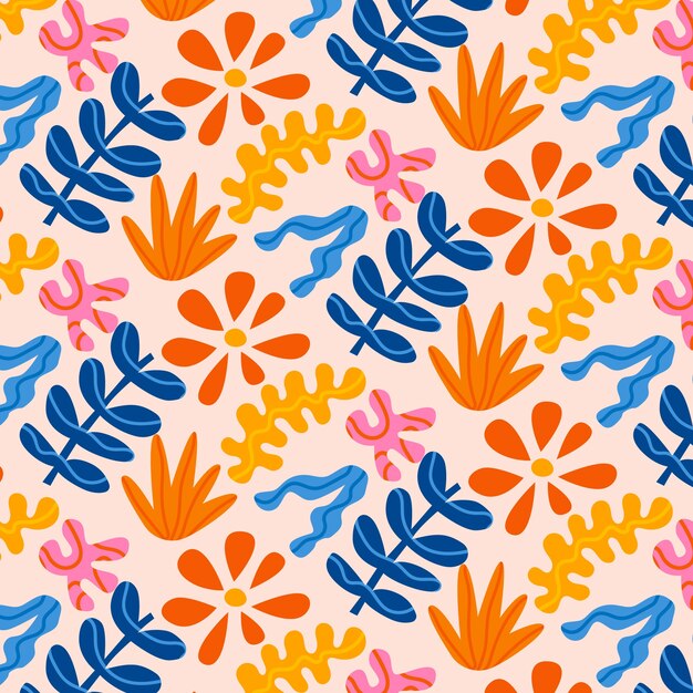 Patrón de matisse dibujado a mano y colorido