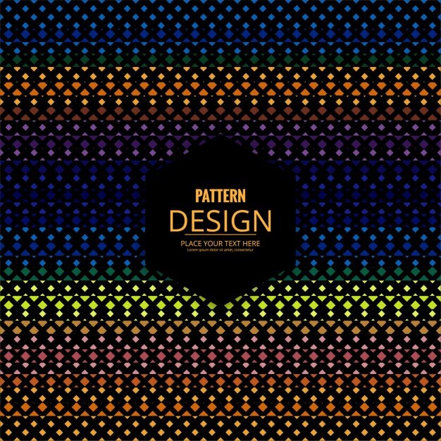 Vector gratuito patrón moderno de cuadrados de diferentes colores y tamaños