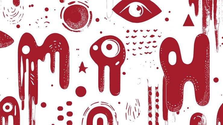 Vector gratuito el patrón de los monstruos rojos