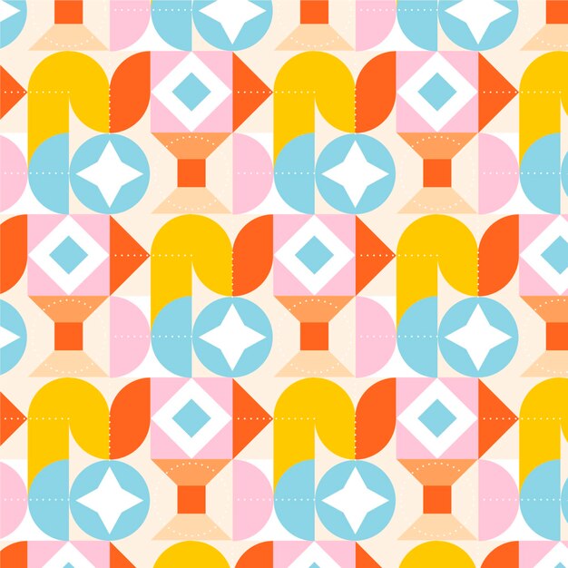 Patrón de mosaico colorido plano