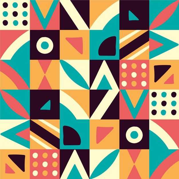 Patrón de mosaico geométrico de diseño plano dibujado a mano