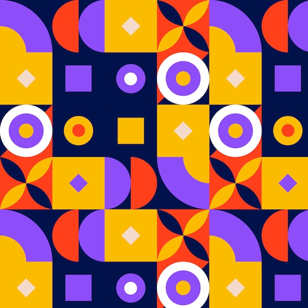 Patrón de mosaico geométrico de diseño plano