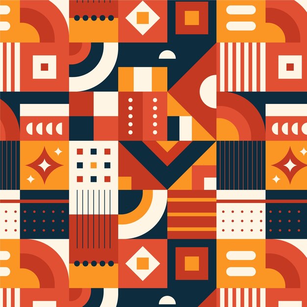Patrón de mosaico geométrico de diseño plano