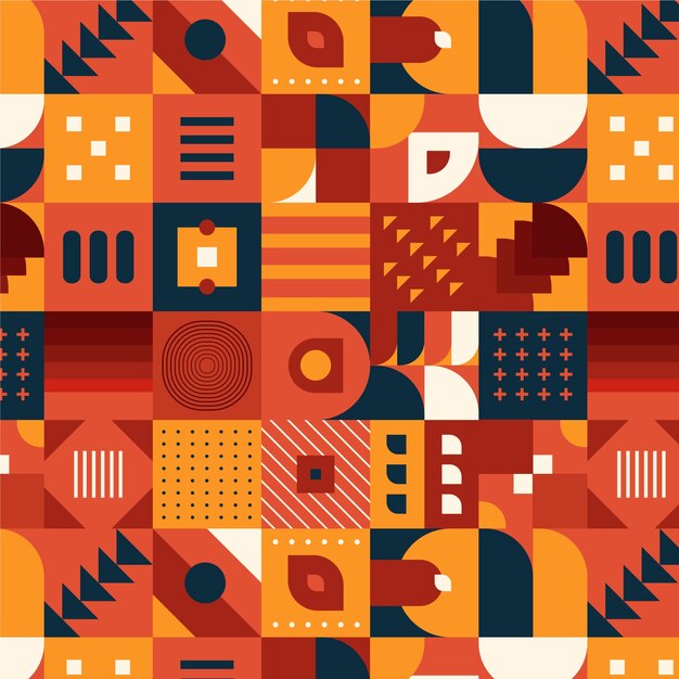 Patrón de mosaico geométrico de diseño plano