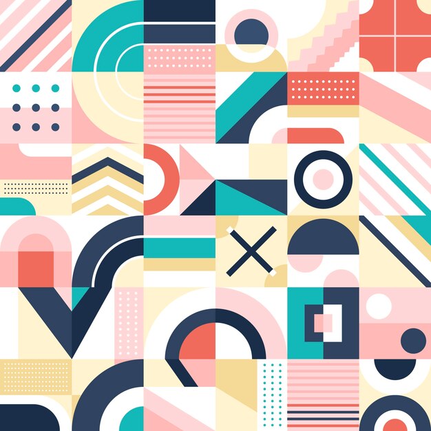 Patrón de mosaico geométrico de diseño plano