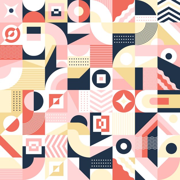 Patrón de mosaico geométrico de diseño plano