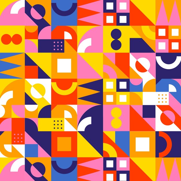 Patrón de mosaico geométrico de diseño plano