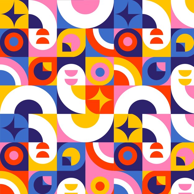 Patrón de mosaico geométrico de diseño plano