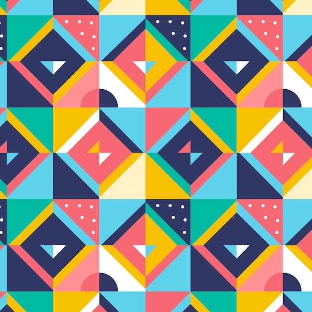 Patrón de mosaico geométrico de diseño plano